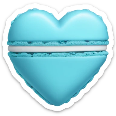 Light blue macaroon in shape of heart  sticker