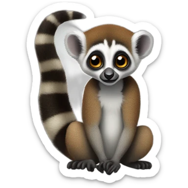 Lemur cola anillada sticker