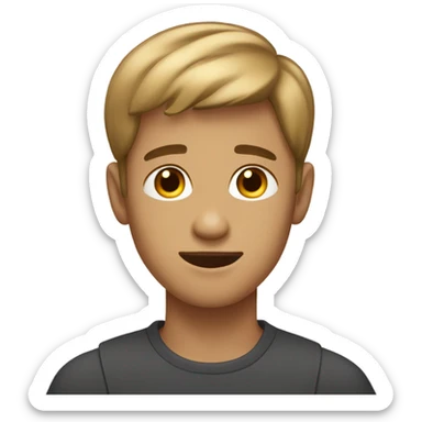 light brown short haired young man no mustache sticker