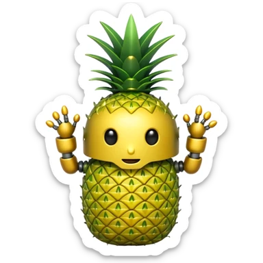 robot pineapple emoji sticker