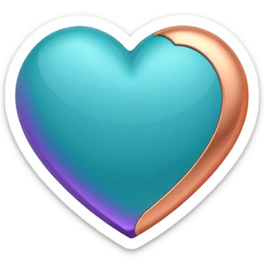 I need a teal, orange , purple, and rose gold Heart emoji sticker
