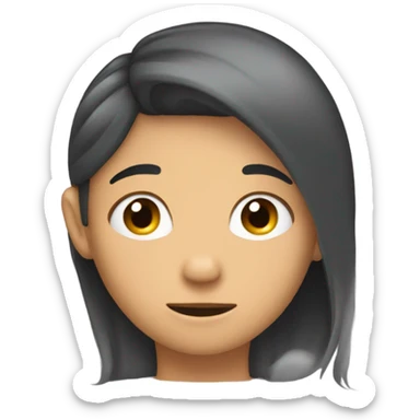 Pushing hair behind ear shyly  sticker