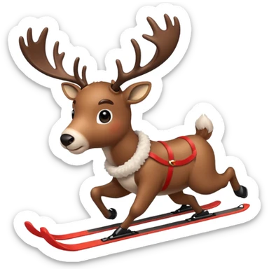 
reindeer skiing sticker