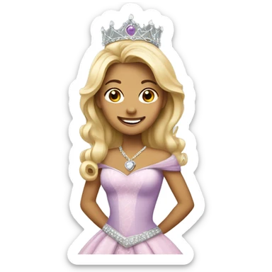 smiling princess with tiara sticker