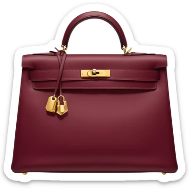hermes kelly burgundy color bag  sticker