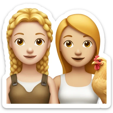 White Ginger girl and a hen sticker