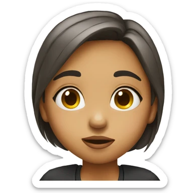 a girl throwing a kiss sticker