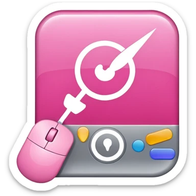 online booking icon (pink) + mouse pointer sticker