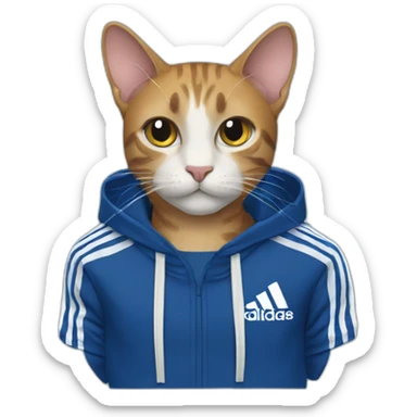 Cat in adidas track suits sticker