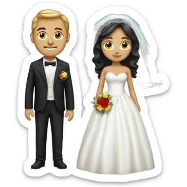Mexican bride and white groom sticker