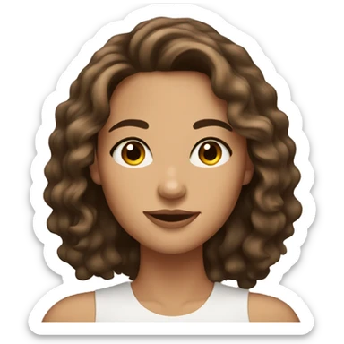 Pretty tan woman with brown wavy hair and dark brown eyes and long lashes sticker