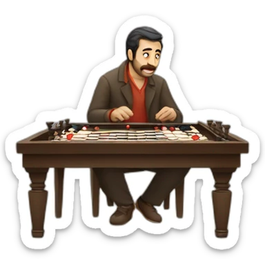 armenian man with backgammon sticker