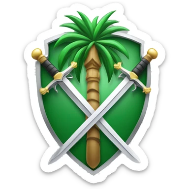 Saudi arabia emblem, two swords and palm tree sticker