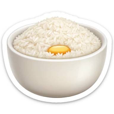  pure white rice, bowl is white sticker