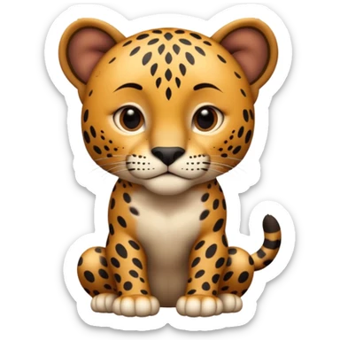 A high-resolution photo-realistic digital illustration of a baby jaguar, chest upward A high-resolution, photo-realistic digital illustration of a majestic young jaguar sticker