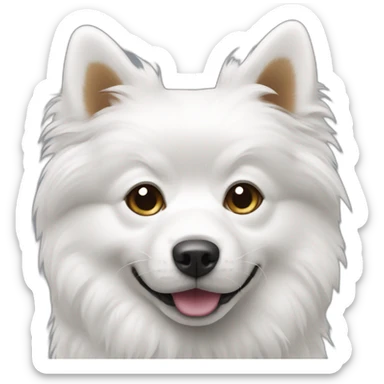 Spitz dog white color sticker