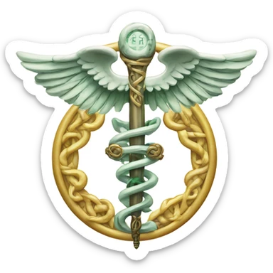 Elaborate and detailed caduceus  sticker