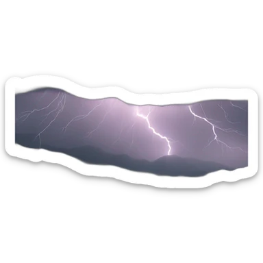 town in thunderstorm sticker
