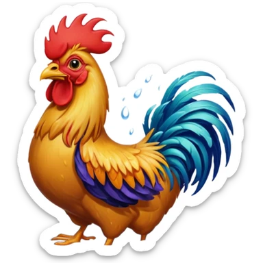 rooster bath sticker