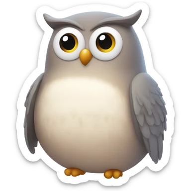Fat owl in sleepwear sticker