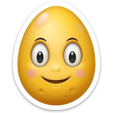a yellow emoticon looks on the side and a member with eggs on the bottom sticker