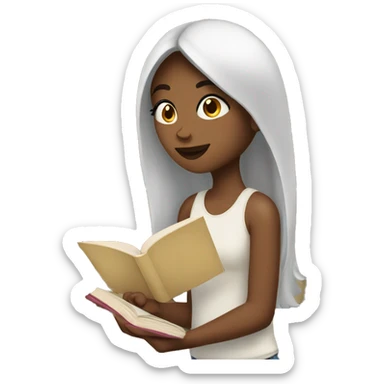 A girl who read a book sticker