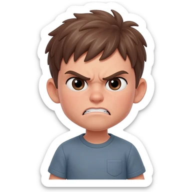 angry boy sticker