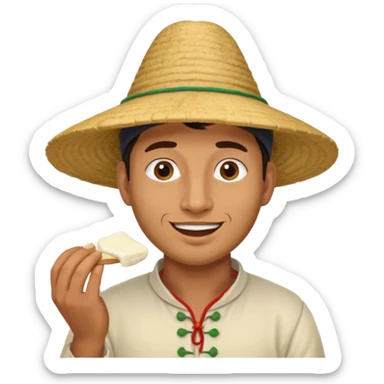 some guy eating 1kg of mozzarella, make it nepalese sticker