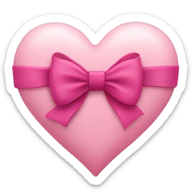 Pastel pink heart with dark pink bow around it sticker