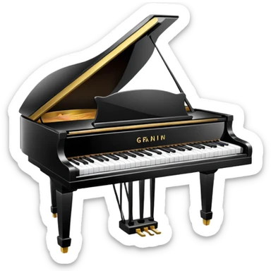 piano with white color  sticker