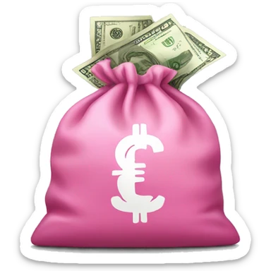 Pink bag of money  sticker