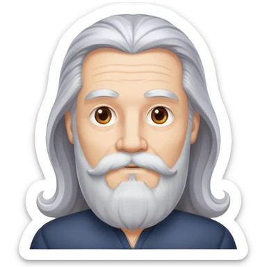 God, man with long grey hair, white beard and mustache, divine appearance sticker