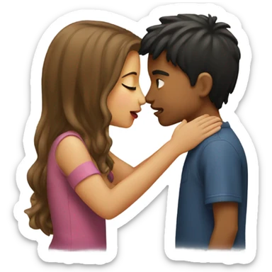 Girl kiss with a boy sticker