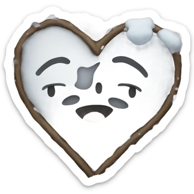 Snow heart sticker