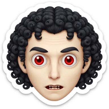 curly vampire with head optical sticker