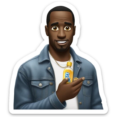 P diddy with a condom in his hand sticker