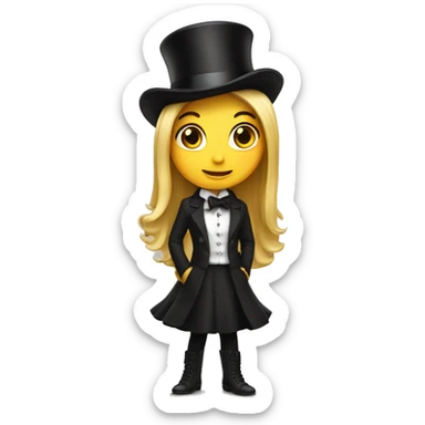 Girl with a top hat sticker
