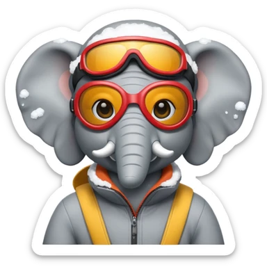skiing elephans sticker