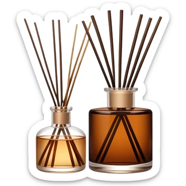 Reed diffuser in brown glass sticker
