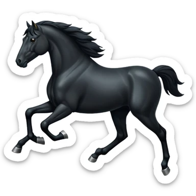 A black horse running sticker