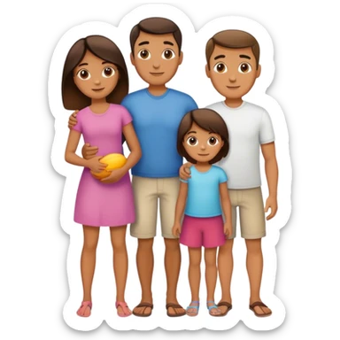 FAMILI CON UNA MADRE UN PADRE Y UN NIÑIO I UNA NIÑA PEQUEÑA sticker