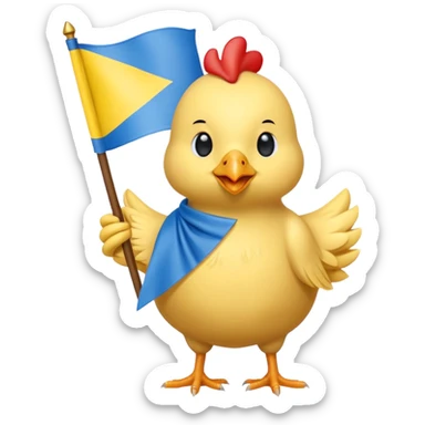Chicken holding flag of Ukraine  sticker