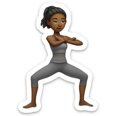 girl in warrior yoga posture sticker