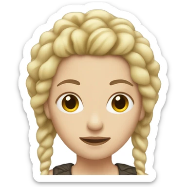 White woman with blond dreadlocks sticker