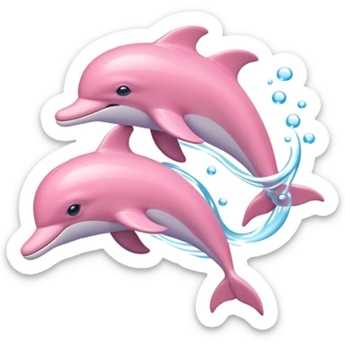 two Pale pink dolphin sticker