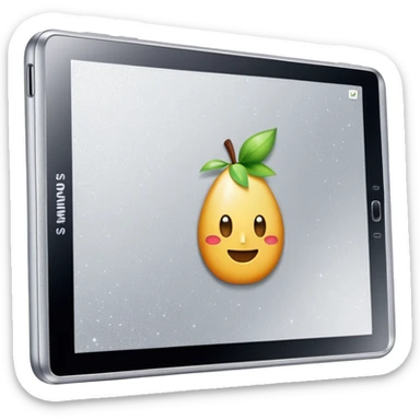 Realistic Samsung galaxy tablet, with a silver shimmering cover case, still life render, 8k hd quailty  sticker