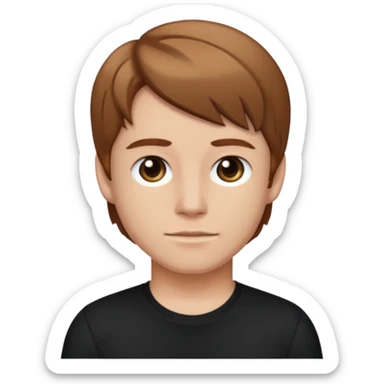 8-BitRyan with light brown hair, black shirt sticker