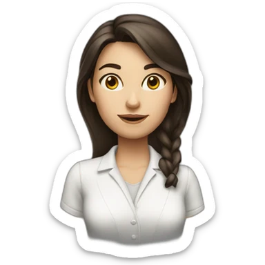 girl architect brunette sticker