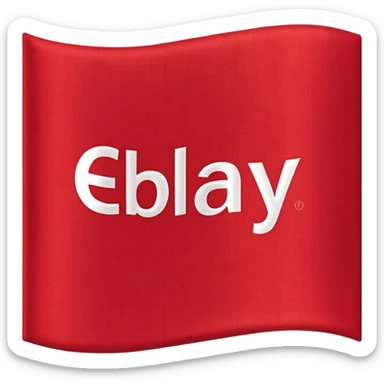 red flagg with ebay words on them sticker