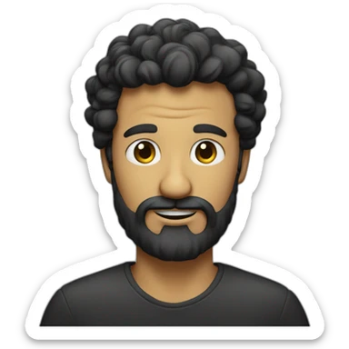 Monsieur avec une petite barbe noir sticker